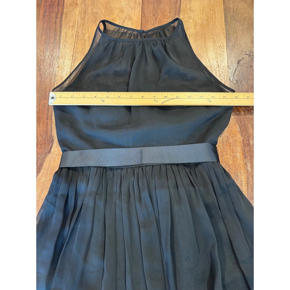 Adrianna Papell black chiffon halter fit & flare cocktail dress women size 2 - Picture 4 of 11